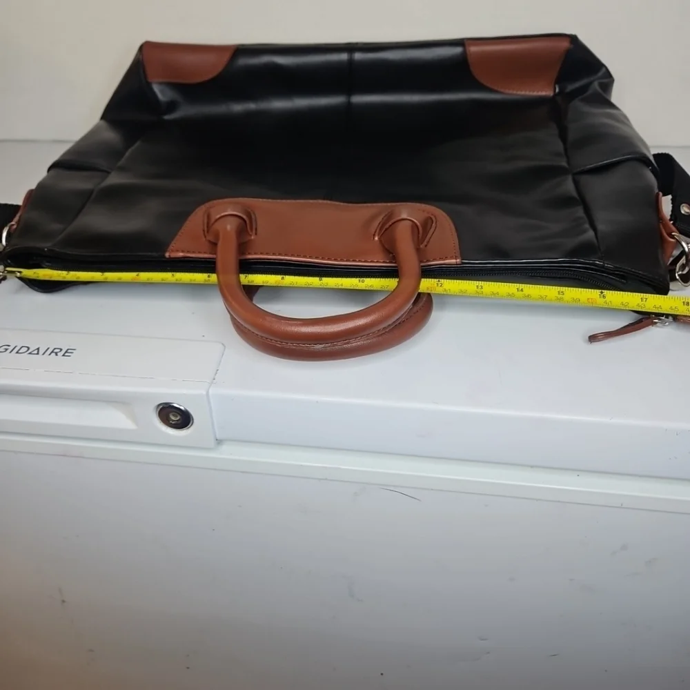 Black and Brown Leather Tote Bag